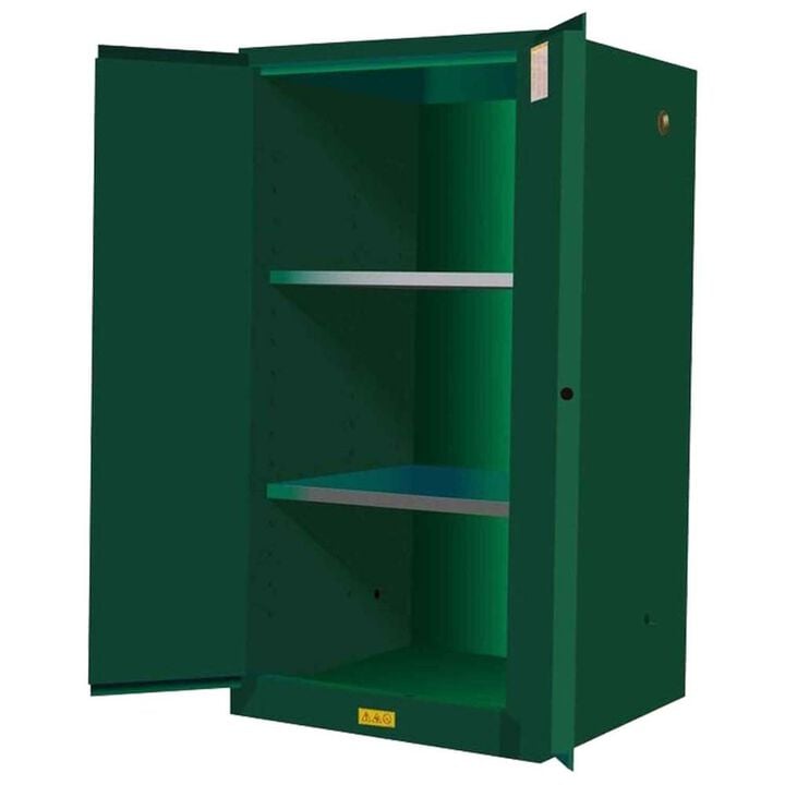 Justrite 60 Gallon Green Steel Manual Close Pesticides Safety Cabinet