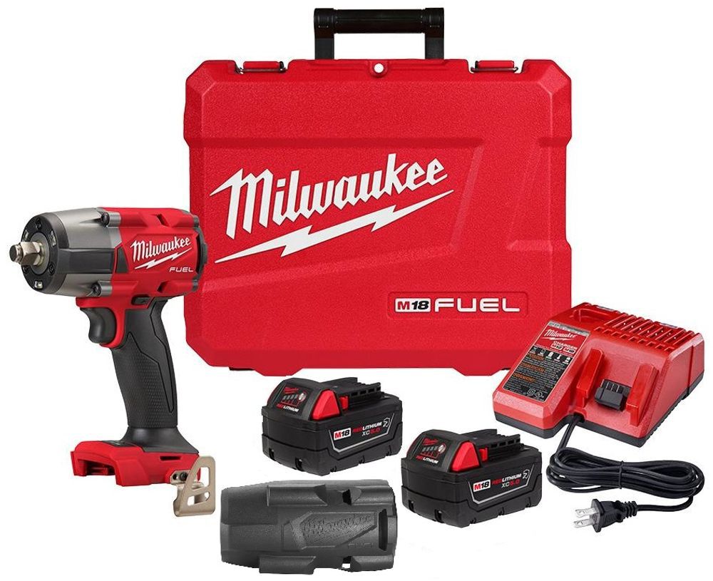 Milwaukee M18 FUEL 1/2 Inch Mid-Torque Impact Wrench with Friction Ring Kit & Protective Boot Bundle, large image number 1