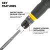 Klein Tools Fastbit Tru-Grip Screwdriver, Phillips, Slotted Bits, small image number 2