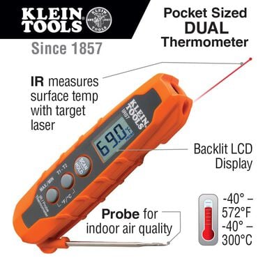 Klein Tools Dual IR/Probe Digital Thermometer, large image number 1