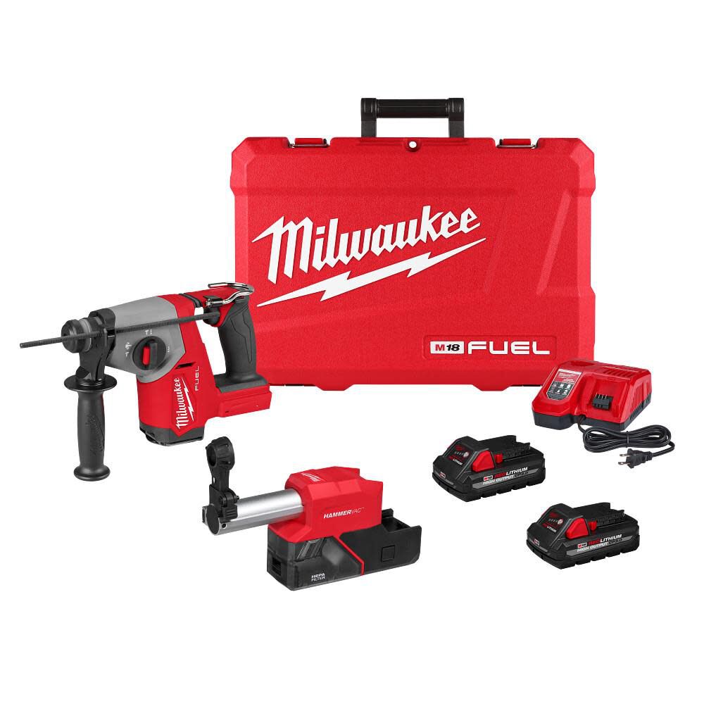 Milwaukee M18 Fuel 5 8 Inch Sds Plus Rotary Hammer With Dust Extractor Kit 2908 22de - Image 1