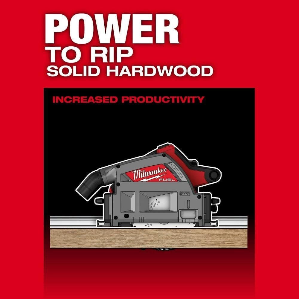 Milwaukee M18 6-1/2 Inch Plunge Track Saw Kit with 2 Rail, Clamps, Connector, and Bag Bundle, large image number 10