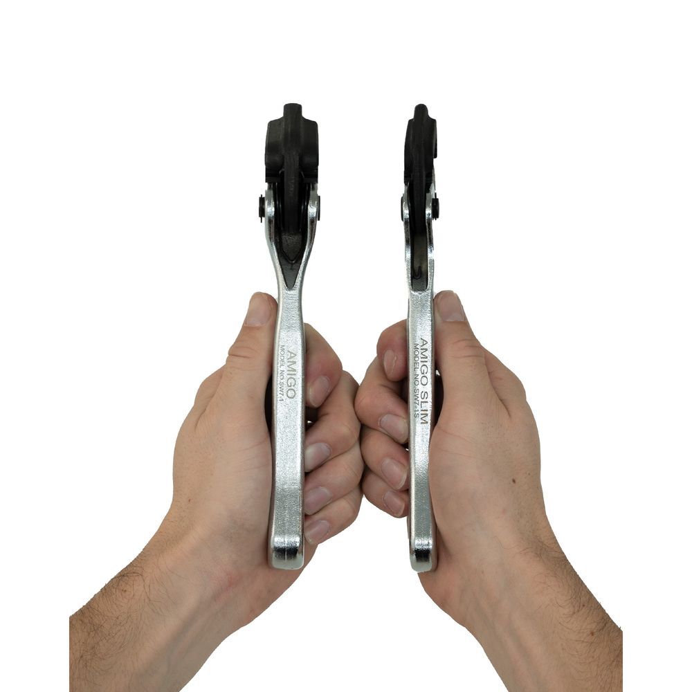 Pipe Vise 1 Inch Chrome Steel Amigo Slim Self Adjusting Pipe Wrench, large image number 4