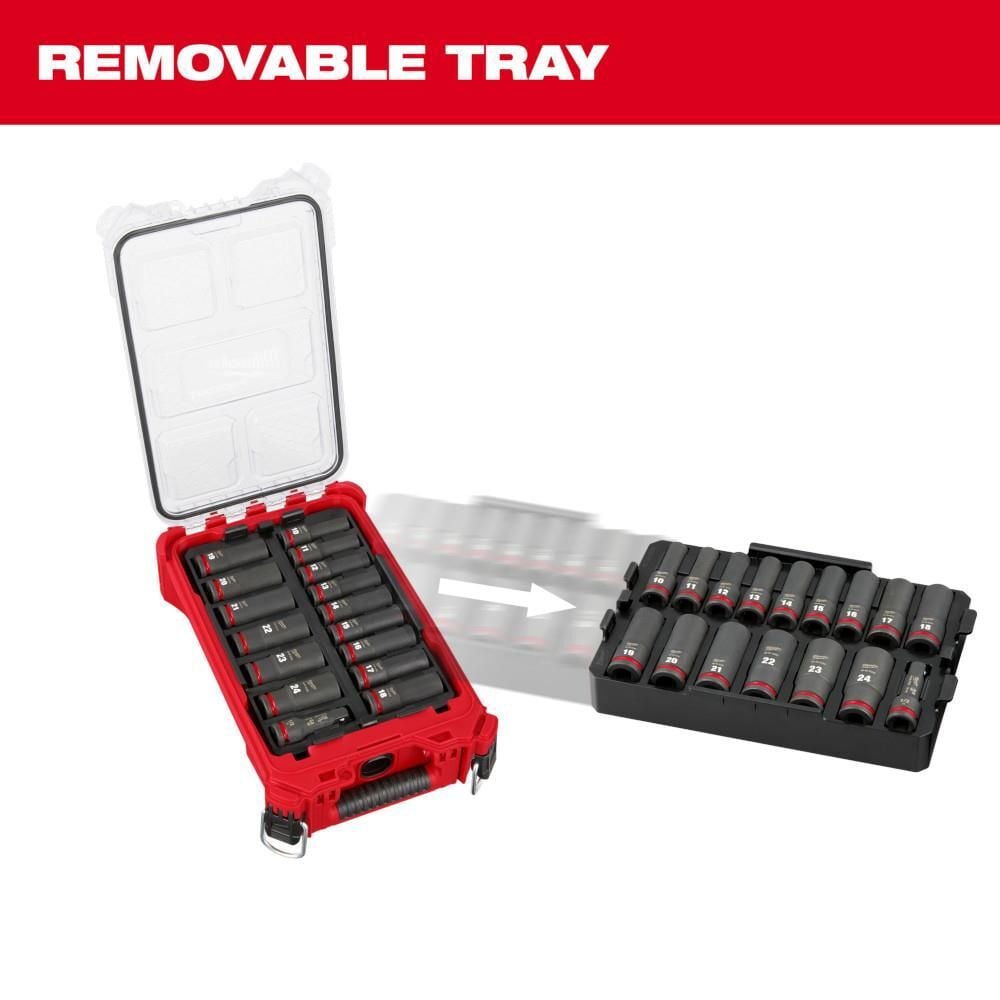 Milwaukee SHOCKWAVE Impact Duty Socket 1/2 Dr 16pc MM PACKOUT Set, large image number 9