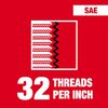 Milwaukee 6-32 NC 1-Inch Hex Threading Die, small image number 2