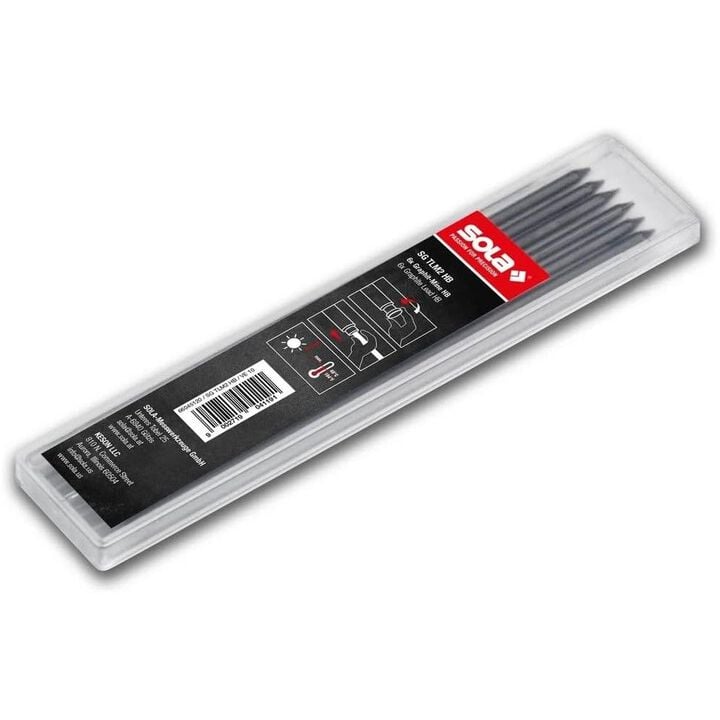 SOLA SG TLM2 HB 4.75 Inch Length Graphite Lead Refill, 6 Pieces