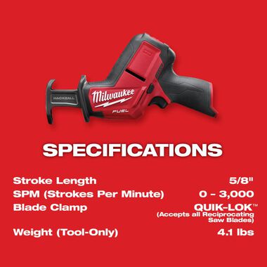 Milwaukee M12 FUEL HACKZALL Reciprocating Saw Kit, large image number 7