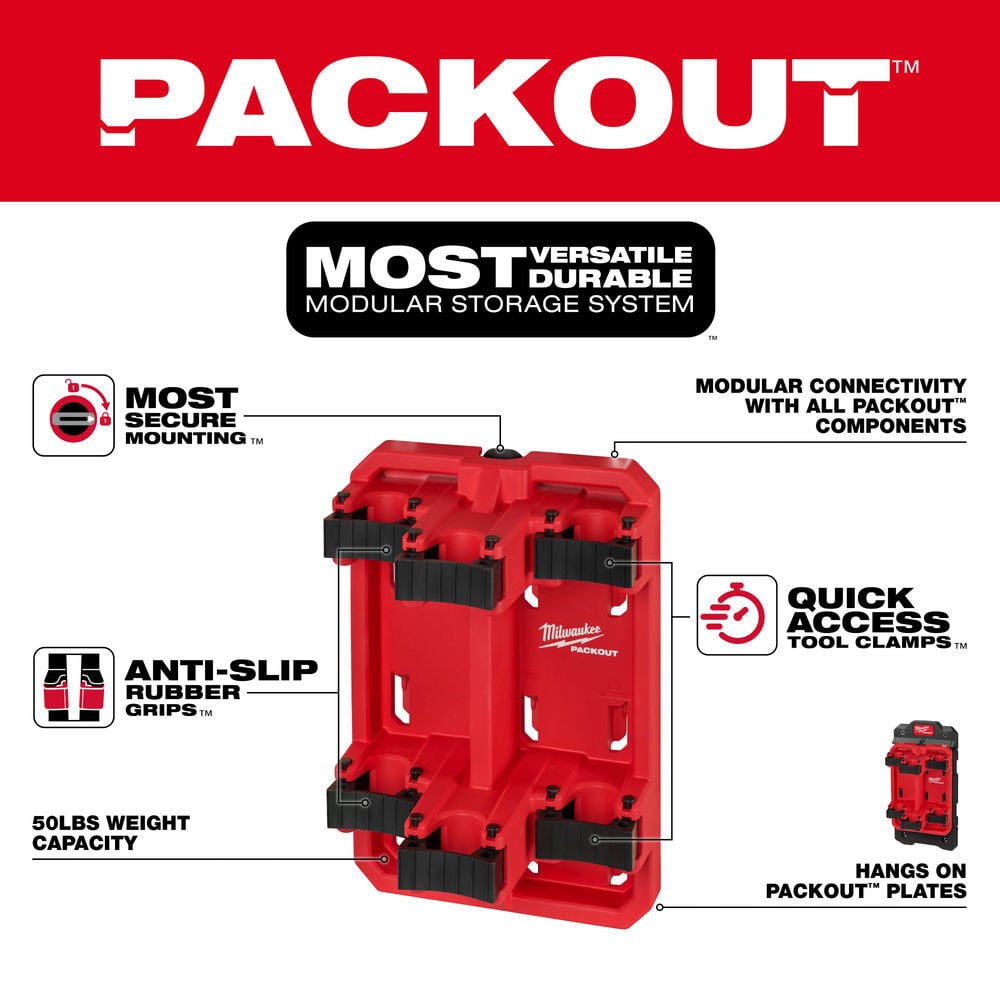 Milwaukee PACKOUT Long Handle Tool Rack, large image number 7