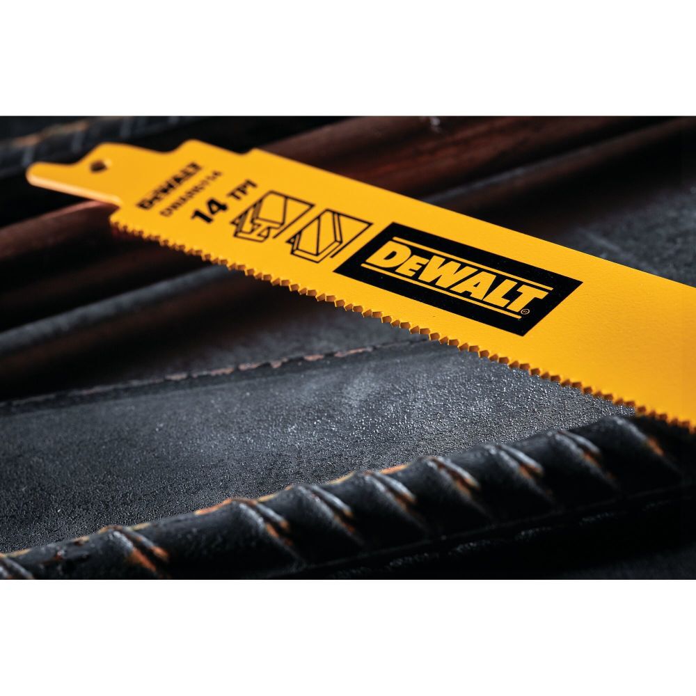 DEWALT 6 Inch 14 TPI Bi-Metal Reciprocating Saw Blade, 5 Pieces, large image number 4