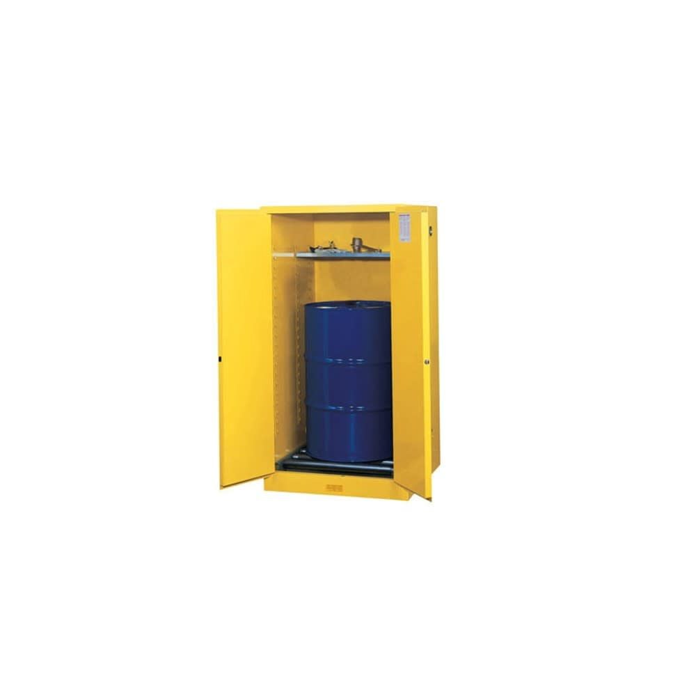 Justrite 55 Gallon Yellow Steel Manual Close Flammable Cabinet – 896260