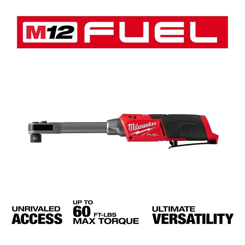 Milwaukee M12 Insider Extended Reach Ratchet (Bare Tool), 8 Piece Socket SAE Set Bundle, large image number 5