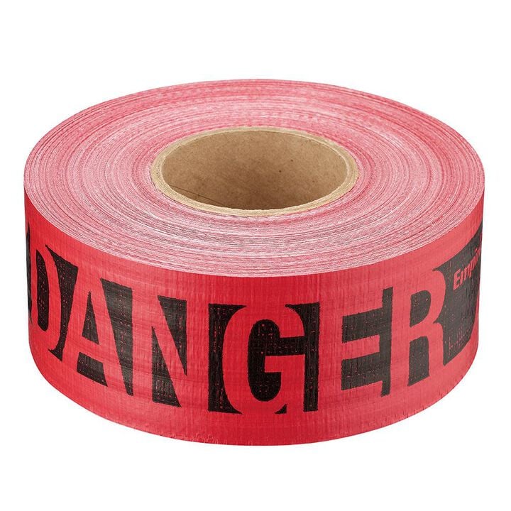Empire Level 500 ft. Reinforced Red Barricade Tape - Danger/Peligro