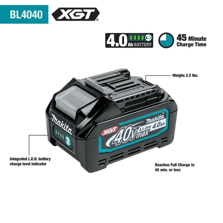 Makita 40V Max XGT 40V 4Ah Lithium Ion Power Tool Battery Pack with Fuel Indicator (2 Pack), large image number 2