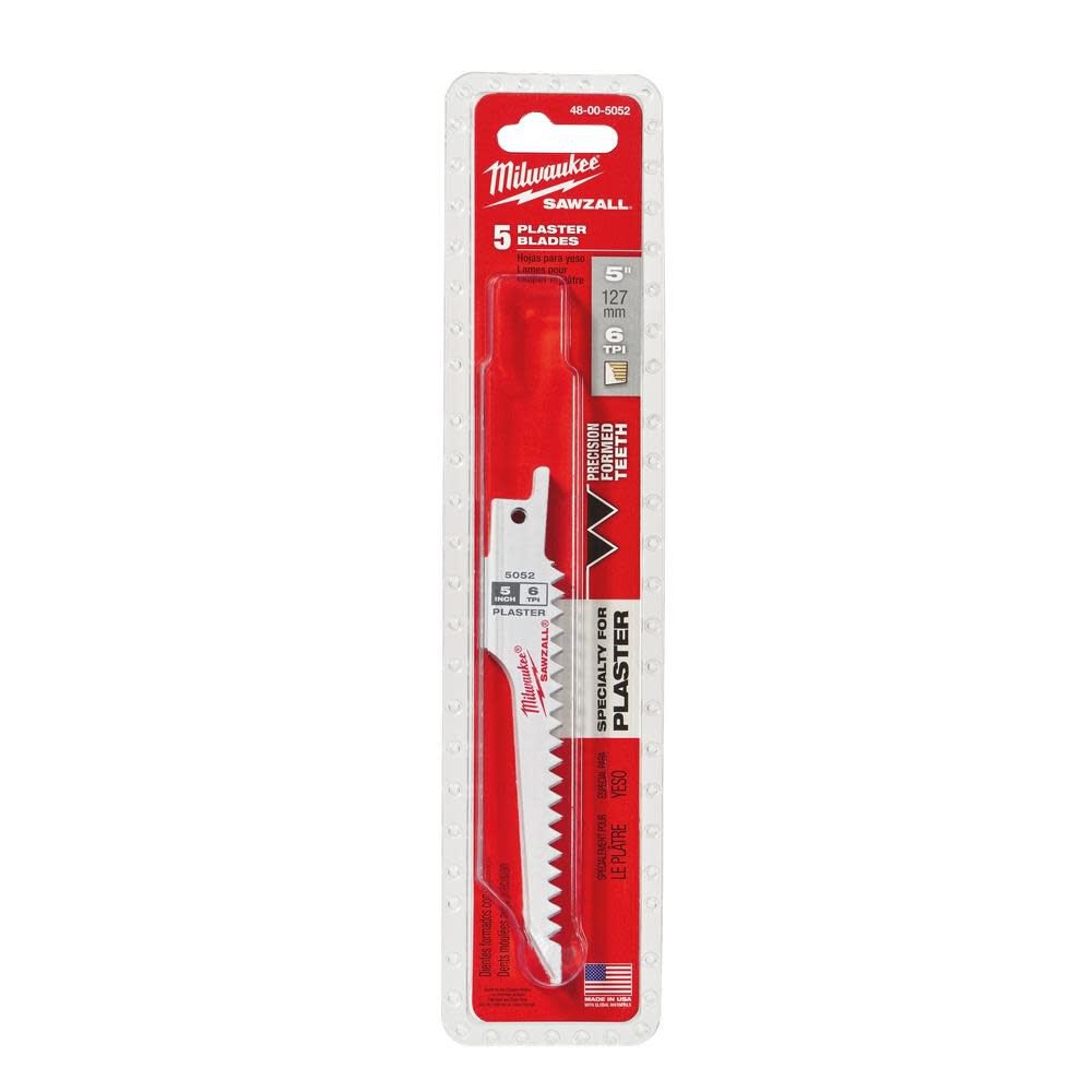 Milwaukee 5 in. 6 TPI Plaster SAWZALL Blades 5PK, large image number 7