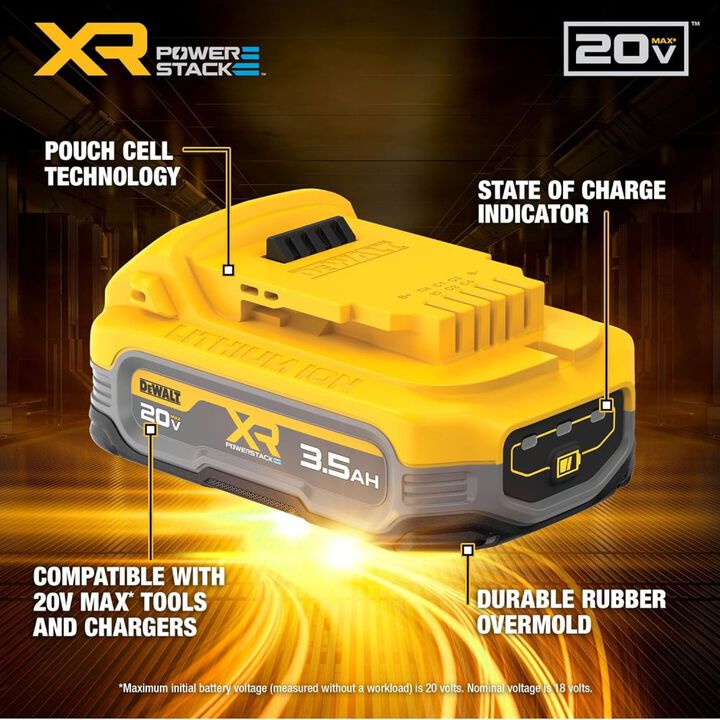 DEWALT Promotional 20V MAX XR POWERSTACK 3.5Ah Lithium Ion Starter Kit, large image number 2