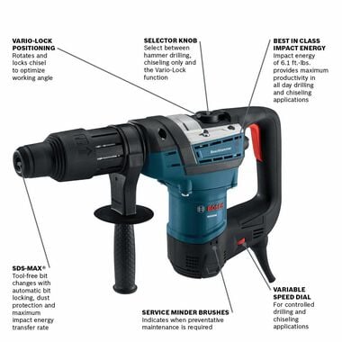 Bosch Reconditioned 1-9/16 In. SDS-max Rotary Hammer, large image number 4
