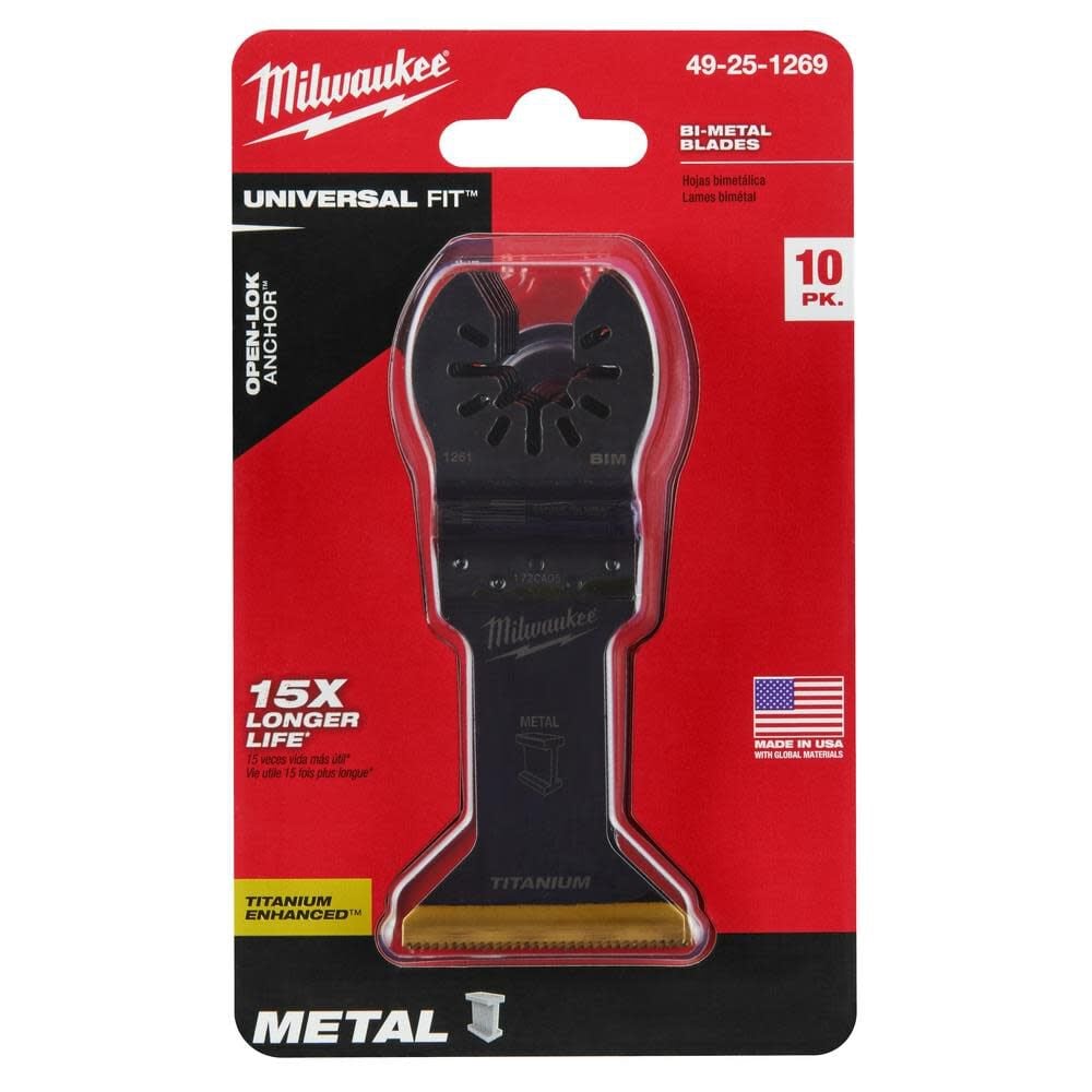 Milwaukee Open Lok 1 3 4inch Titanium Enhanced Bi Metal Metal Blades 10pk 49 25 1269 - Image 9