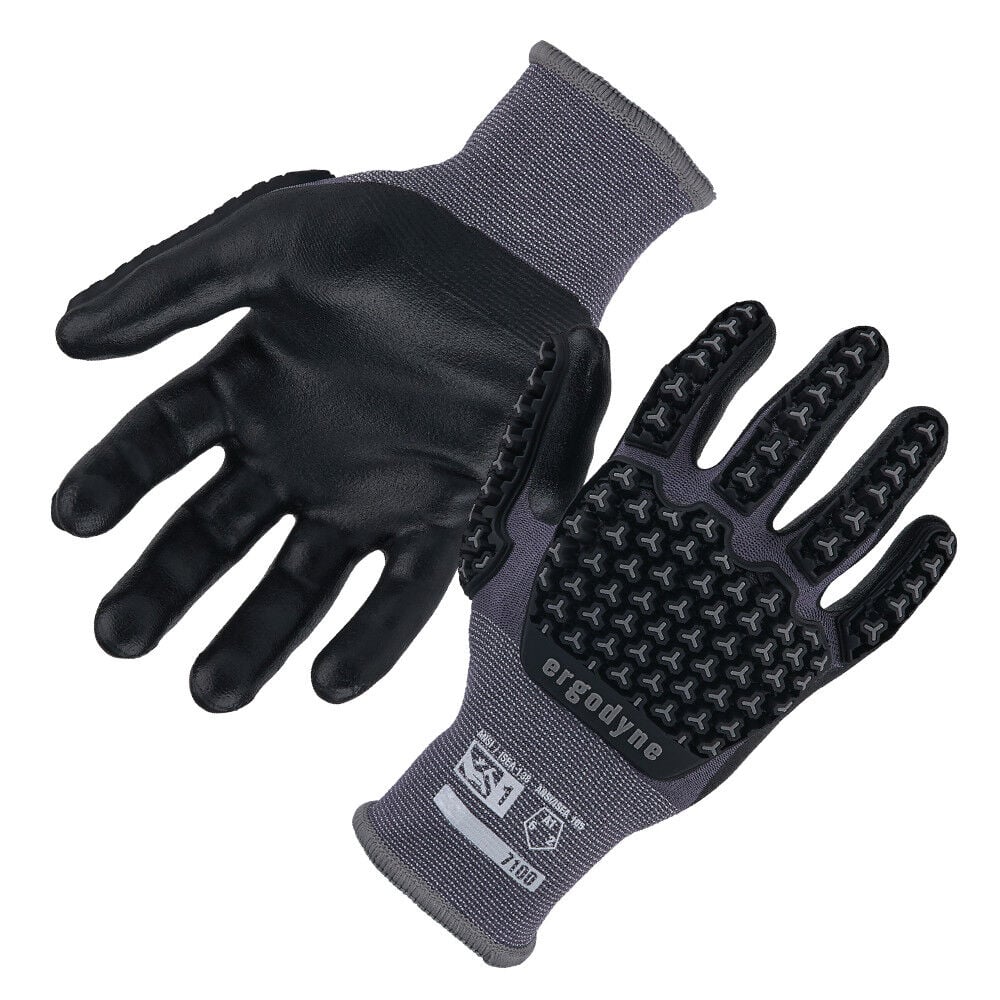 Ergodyne 7100 Nitrile Coated Impact Gloves XL Gray, large image number 1