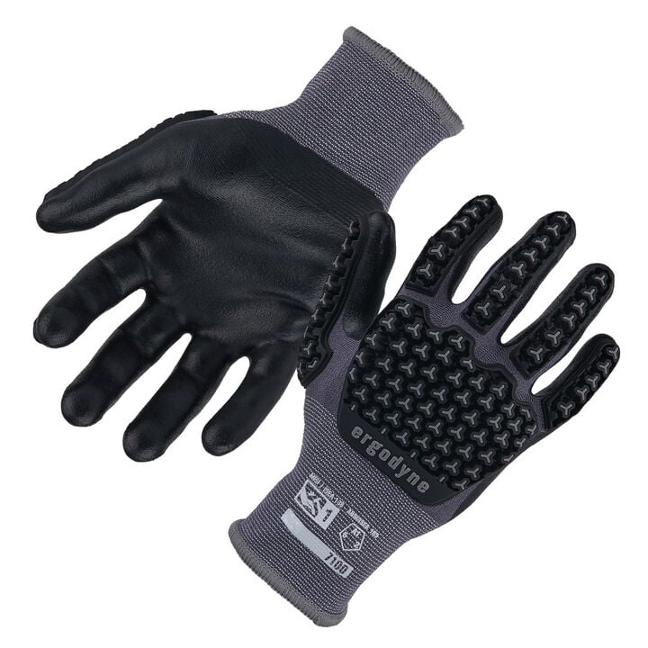 Ergodyne 7100 Nitrile Coated Impact Gloves XL Gray