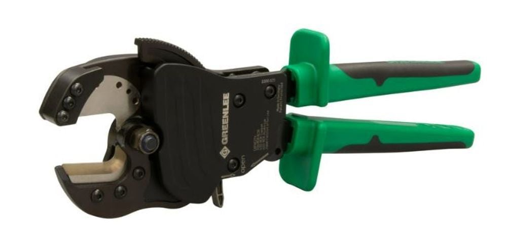 Greenlee Ratchet ACSR Cutter 11.25in Cushioned Grip Open Jaw, large image number 1