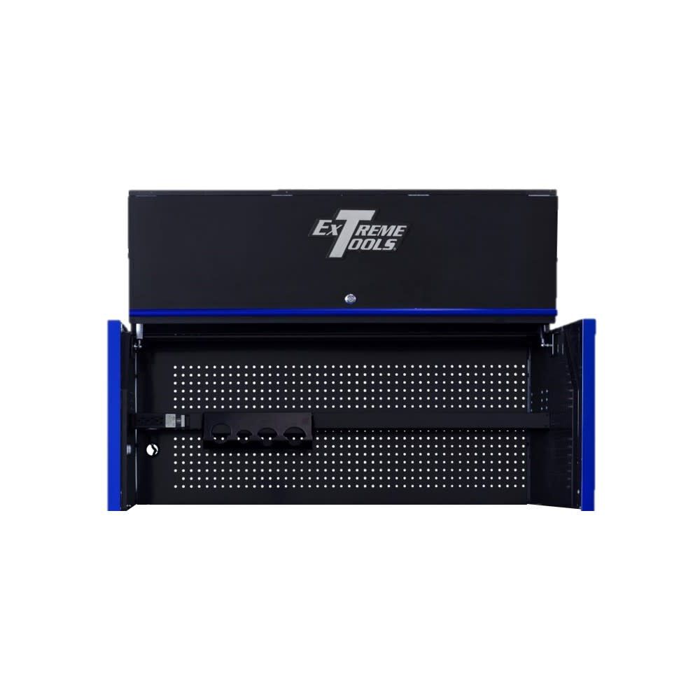 Extreme Tools 55in Black Power Workstation Hutch with Blue, large image number 1