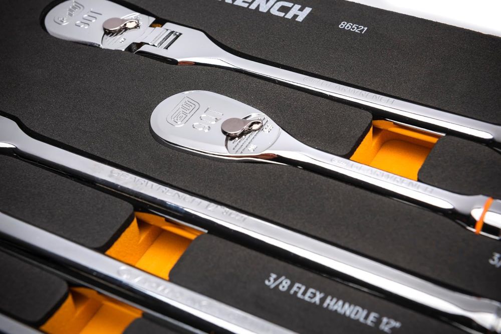 GEARWRENCH 16 Piece 1/2 Inch, 21 Piece 3/8 Inch, 18 Piece 1/4 Inch Ratchet and Drive Set Bundle, large image number 12
