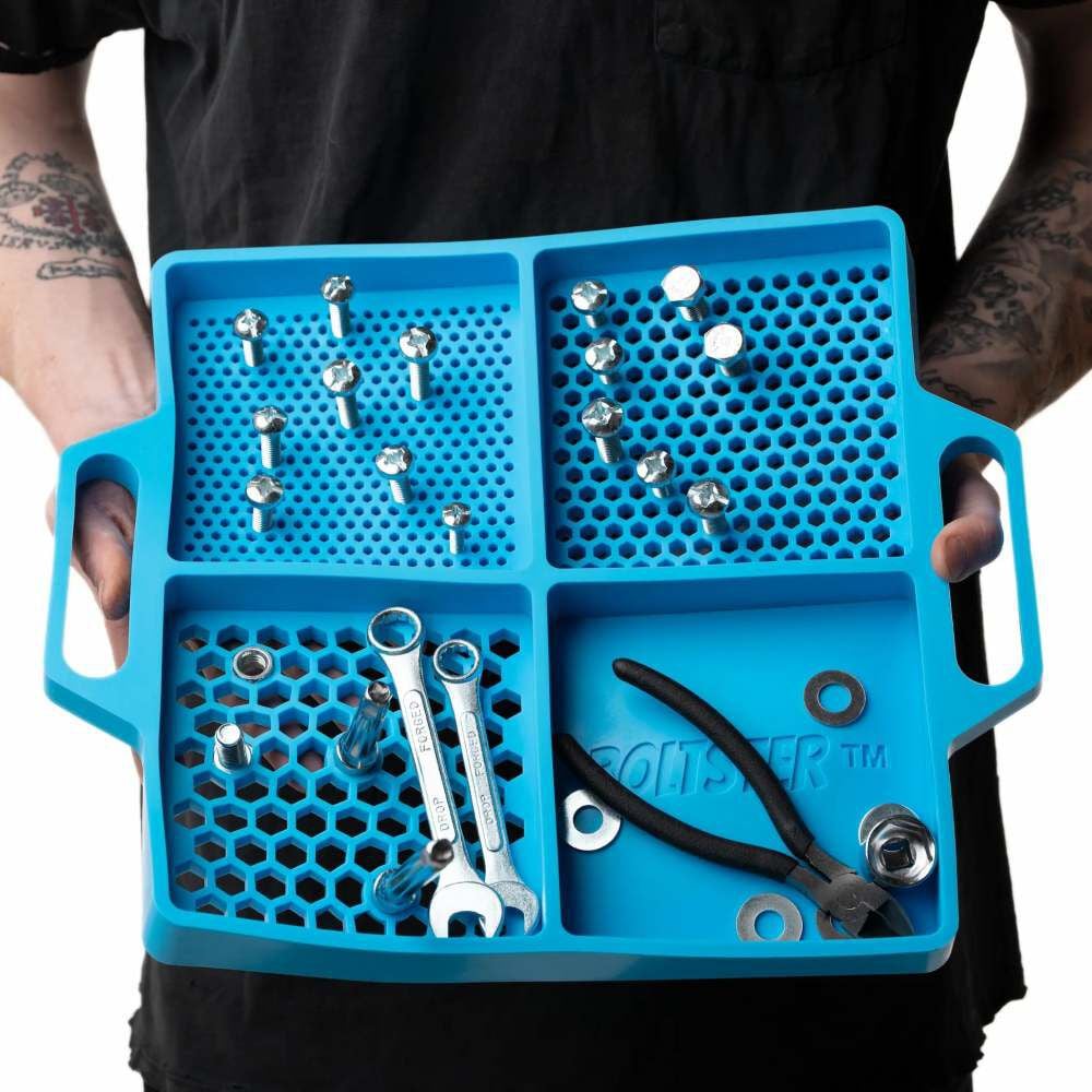 Boltster 4-Way Flexible Fastener Organizing Tray Blue, large image number 5