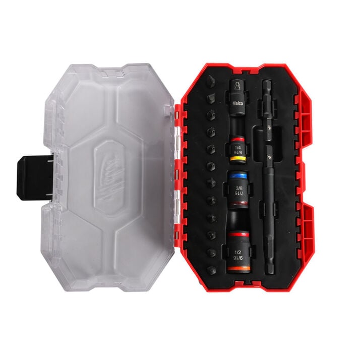 Malco Products C-RHEX Socket Install Kit with 12 Impact Rated Bits in Premium Case