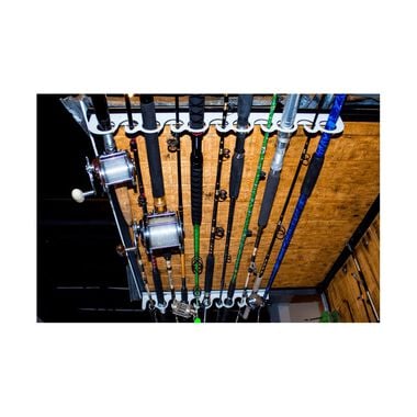 Green Touch 100% Steel & Vinyl Overhead/Wall Mount Fishing Rod Rack
