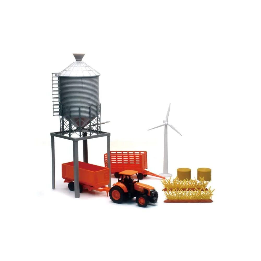 Kubota M5-111 Miniature Toy Tractor Set with Wagon & Grain Bin – 77700-07896