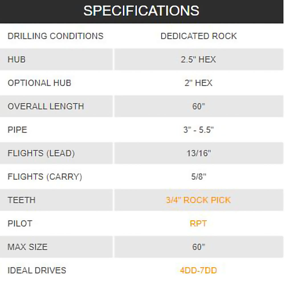 Digga North America 9in Dedicated Rock Auger, large image number 3