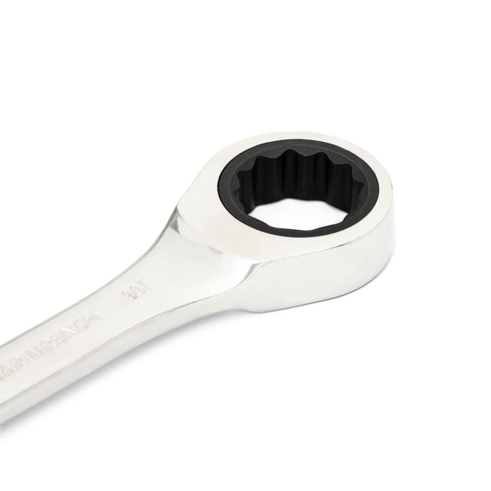 GEARWRENCH 19mm 90-Tooth 12 Point Stubby Combination Ratcheting Wrench, large image number 4