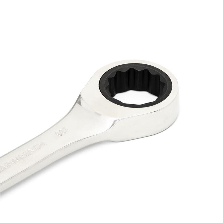 GEARWRENCH 19mm 90-Tooth 12 Point Stubby Combination Ratcheting Wrench, large image number 3