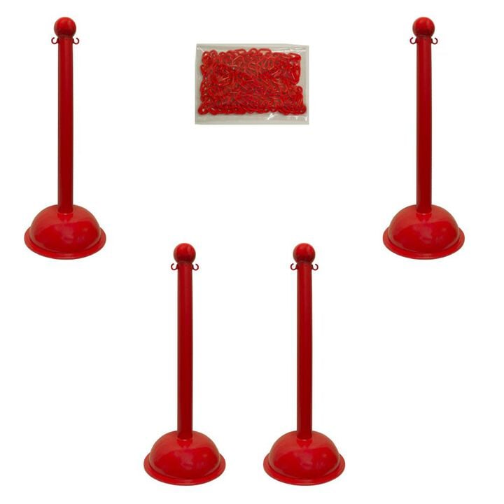 Mr Chain Red Heavy Duty Stanchion and Chain Kit