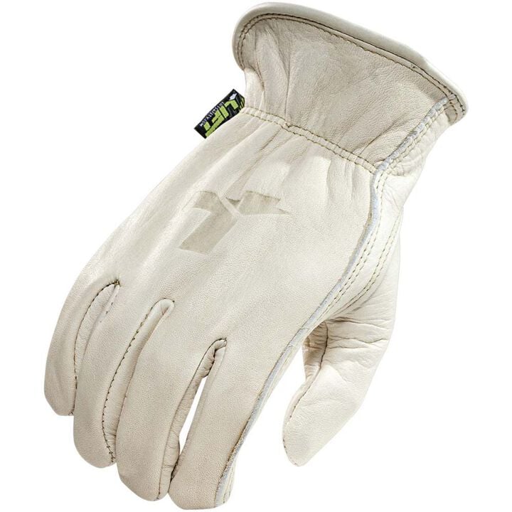 Lift Safety Gloves Top-Grain Cowhide Leather 8 Seconds XL Off-White
