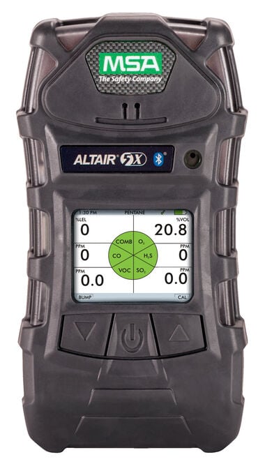 MSA Safety Works ALTAIR Gas Detector 5X (LEL O2 CO H2S PID) Color 10' Line 1' Probe
