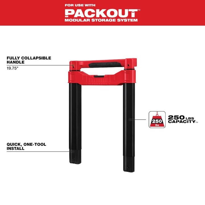 Milwaukee Low-Profile Handle for PACKOUT Rolling Tool Box, large image number 3