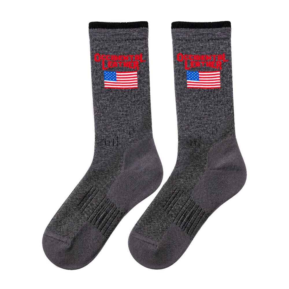 Occidental Leather Mid-Calf Oxy Flag Wool Socks Charcoal Unisex Fits Sizes 8-13, large image number 1