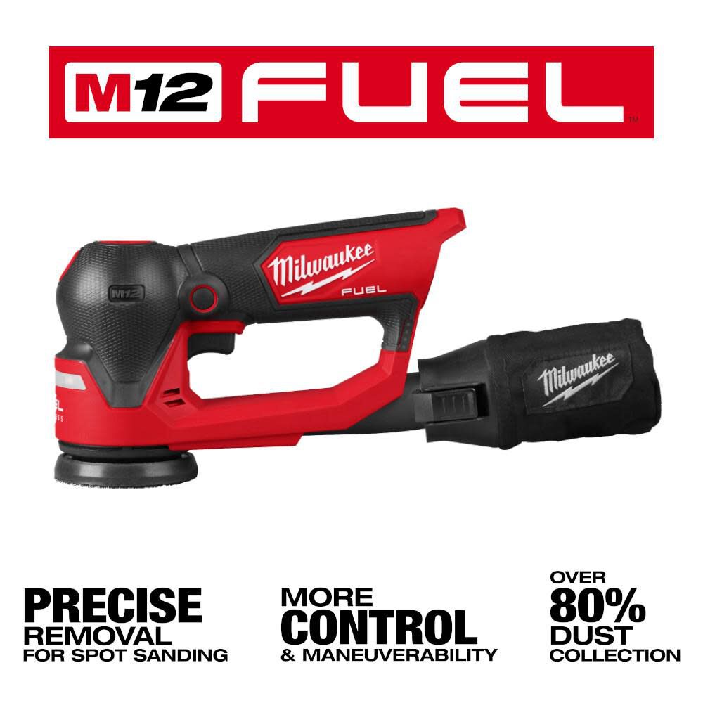 Milwaukee M12 FUEL 3 Inch Random Orbital Detail Sander Bare Tool 2535 20 Acme Tools
