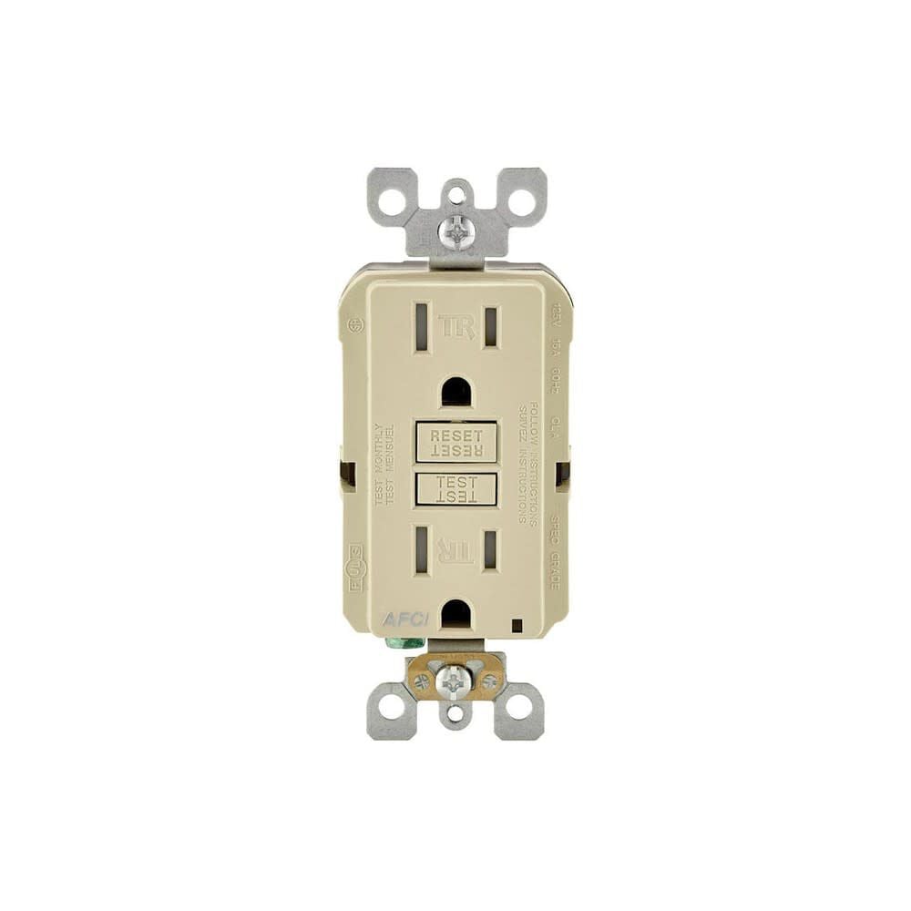 Leviton SmartlockPro AFCI Outlet 15A 120V Ivory NEMA 5-15R – 3500162