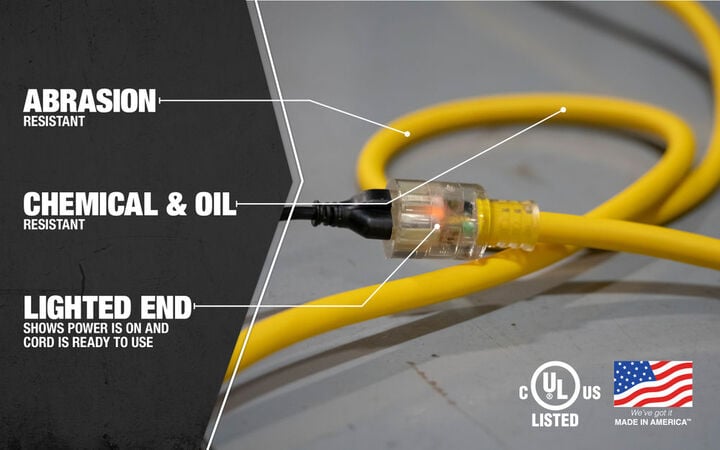 Southwire SJEOOW Polar/Solar Extension Cord 10/3 Yellow LE 100 Ft, large image number 3