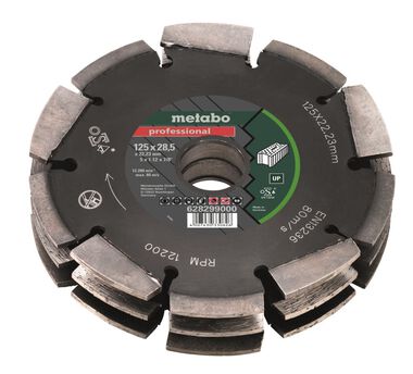 Metabo Diamond Cutting Disc 3 Row 5in x 7/8in Universal 30 Segments, large image number 0