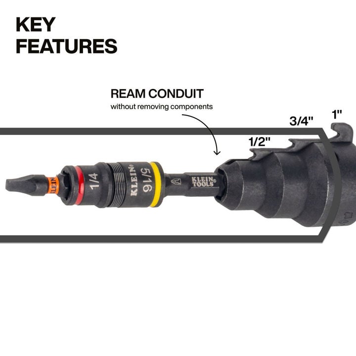 Klein Tools Impact-Rated Flip Socket Conduit Reamer, large image number 2