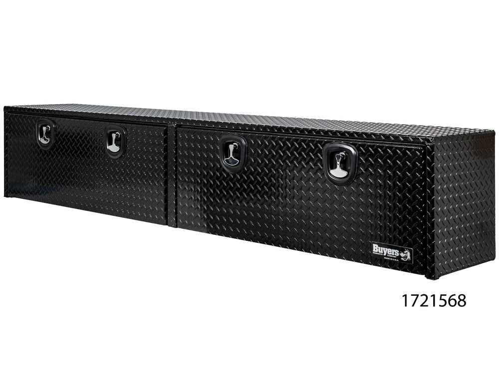 Buyers Products Company 18x16x96 Inch Gloss Black Diamond Tread Aluminum Topsider Truck Box, large image number 3