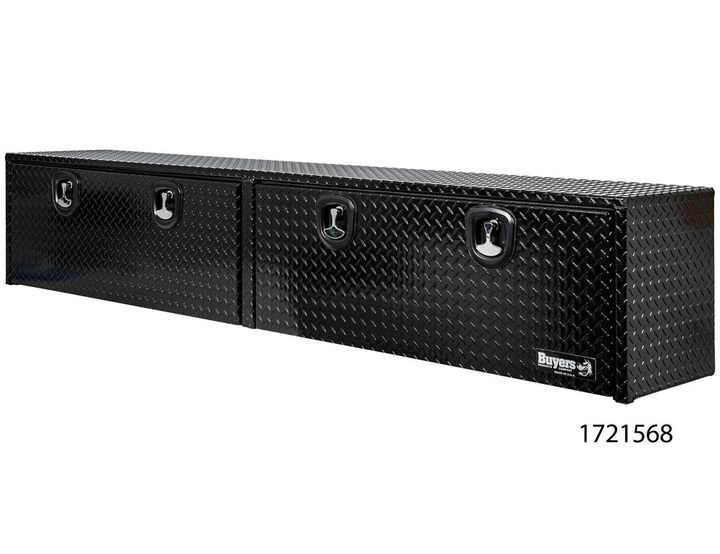Buyers Products Company 18x16x96 Inch Gloss Black Diamond Tread Aluminum Topsider Truck Box, large image number 2