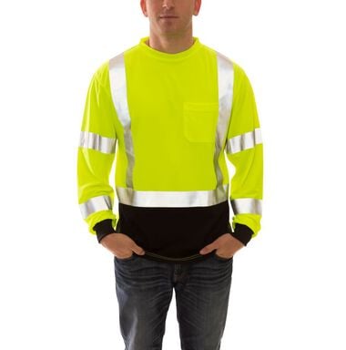 Tingley Job Sight Class 3 Black Front T-Shirt Long Sleeve Hi-Vis 5X