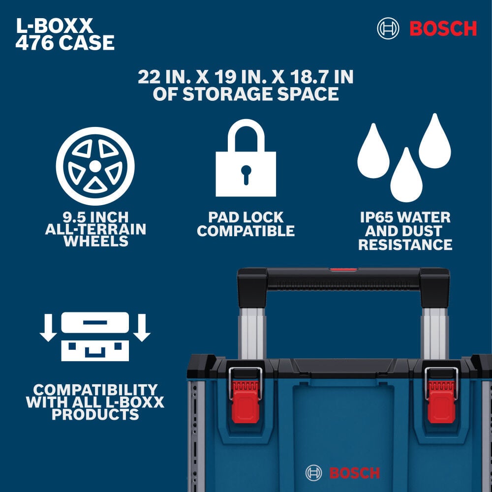 Bosch L-Boxx Contractor Rolling Tool Box, large image number 3