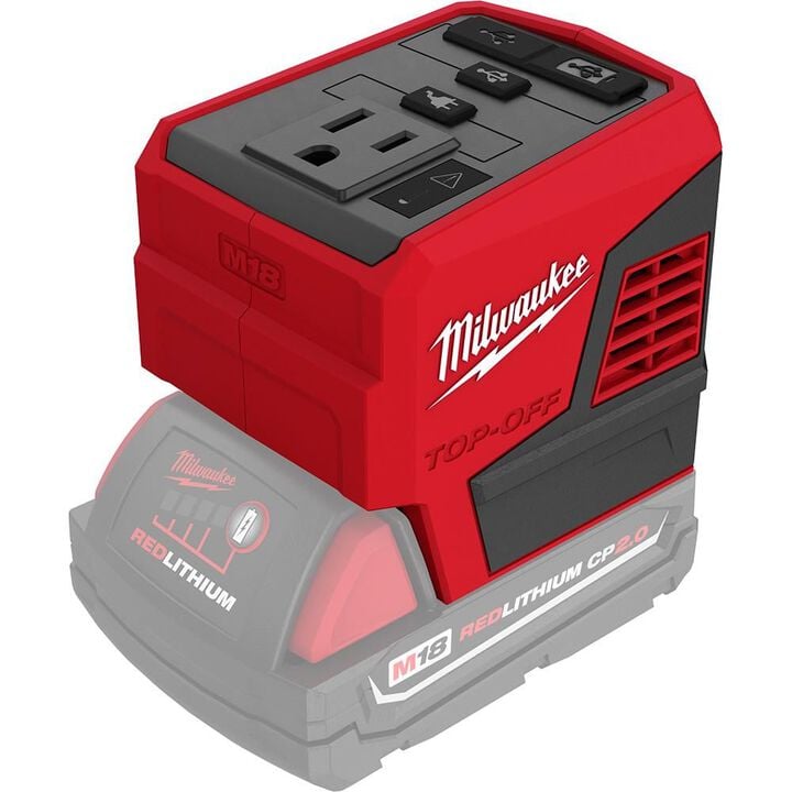 Milwaukee M18 TOP-OFF 175W Portable Power Supply Inverter, large image number 8