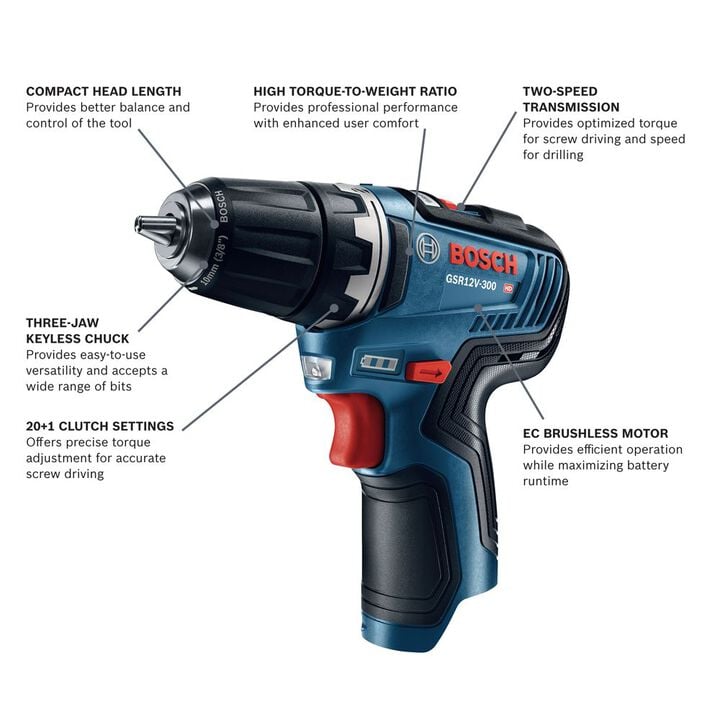 Bosch 12V Max EC Brushless 3/8 Inch Drill/Driver (Bare Tool), large image number 1