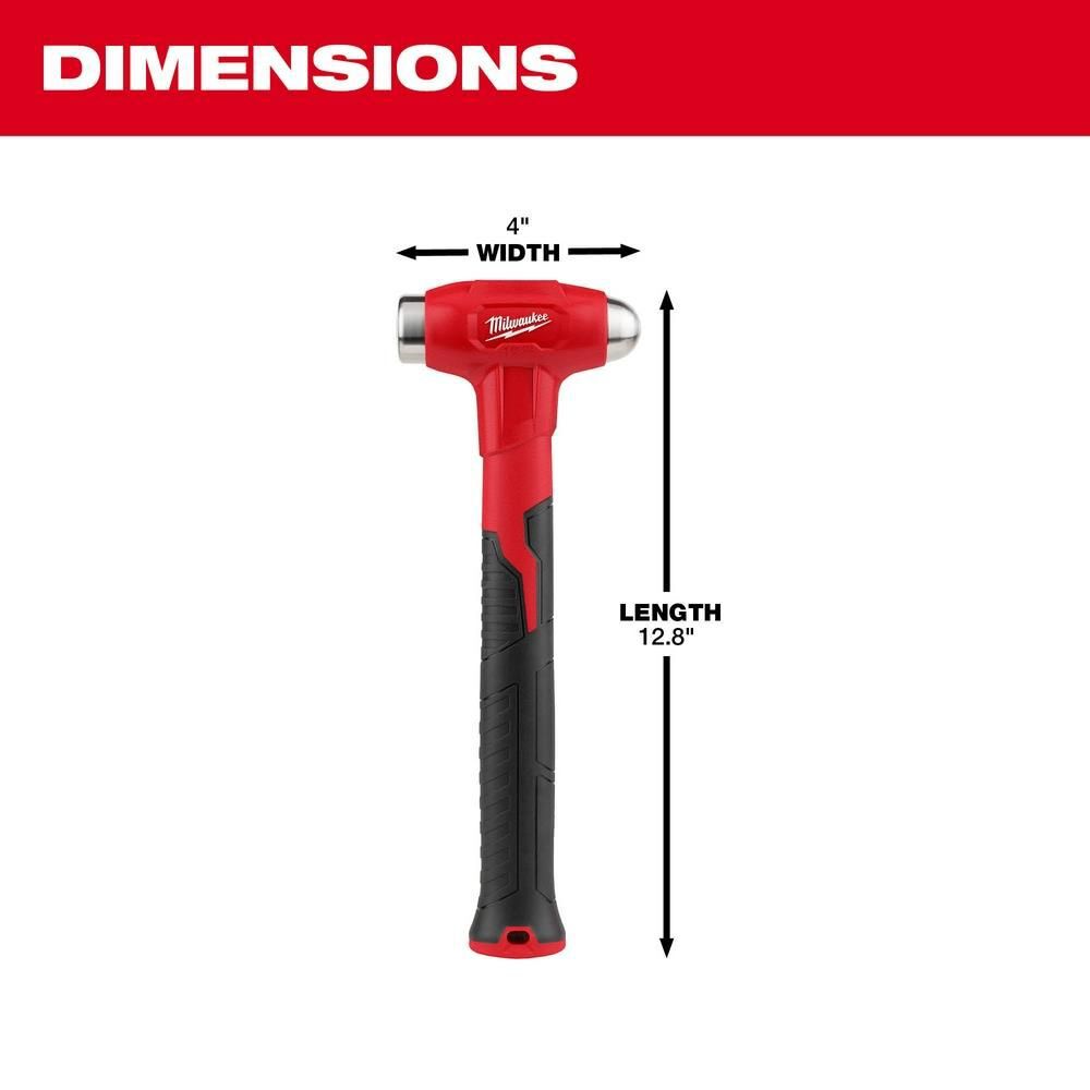 Milwaukee 16oz Dead Blow Ball Peen Hammer, large image number 3